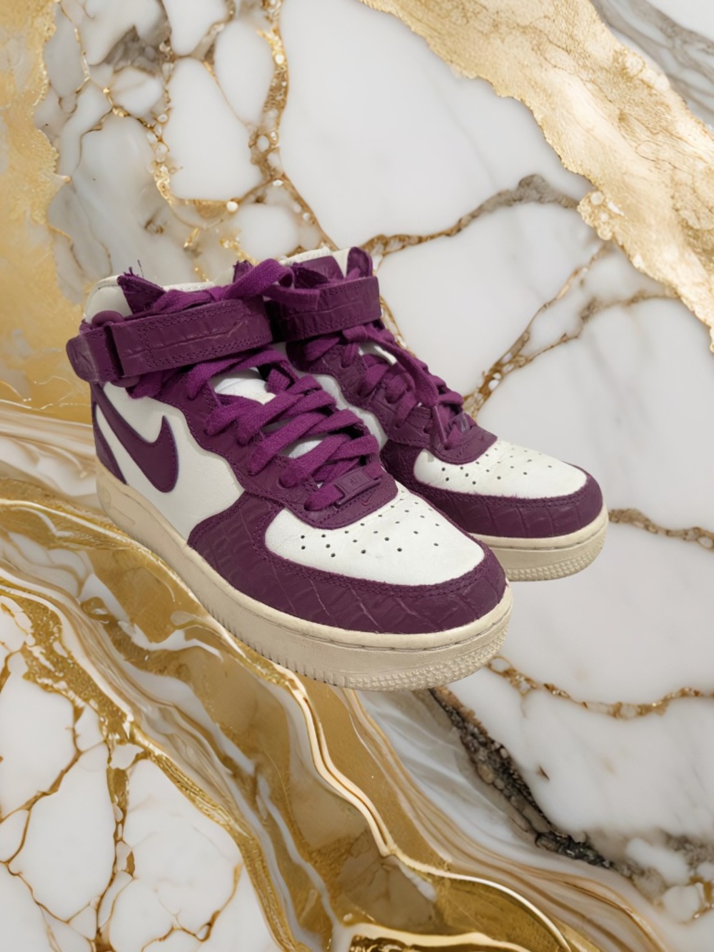 Women's Purple High-Top Nike Air Force Ones